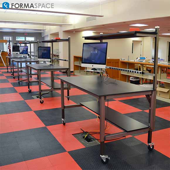 makerspace prep school workbenches