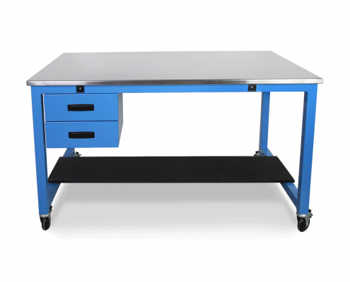 blue steel bench