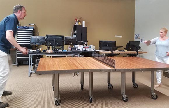 networking ping pong table