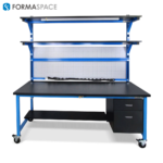 industrial workbench blue frame