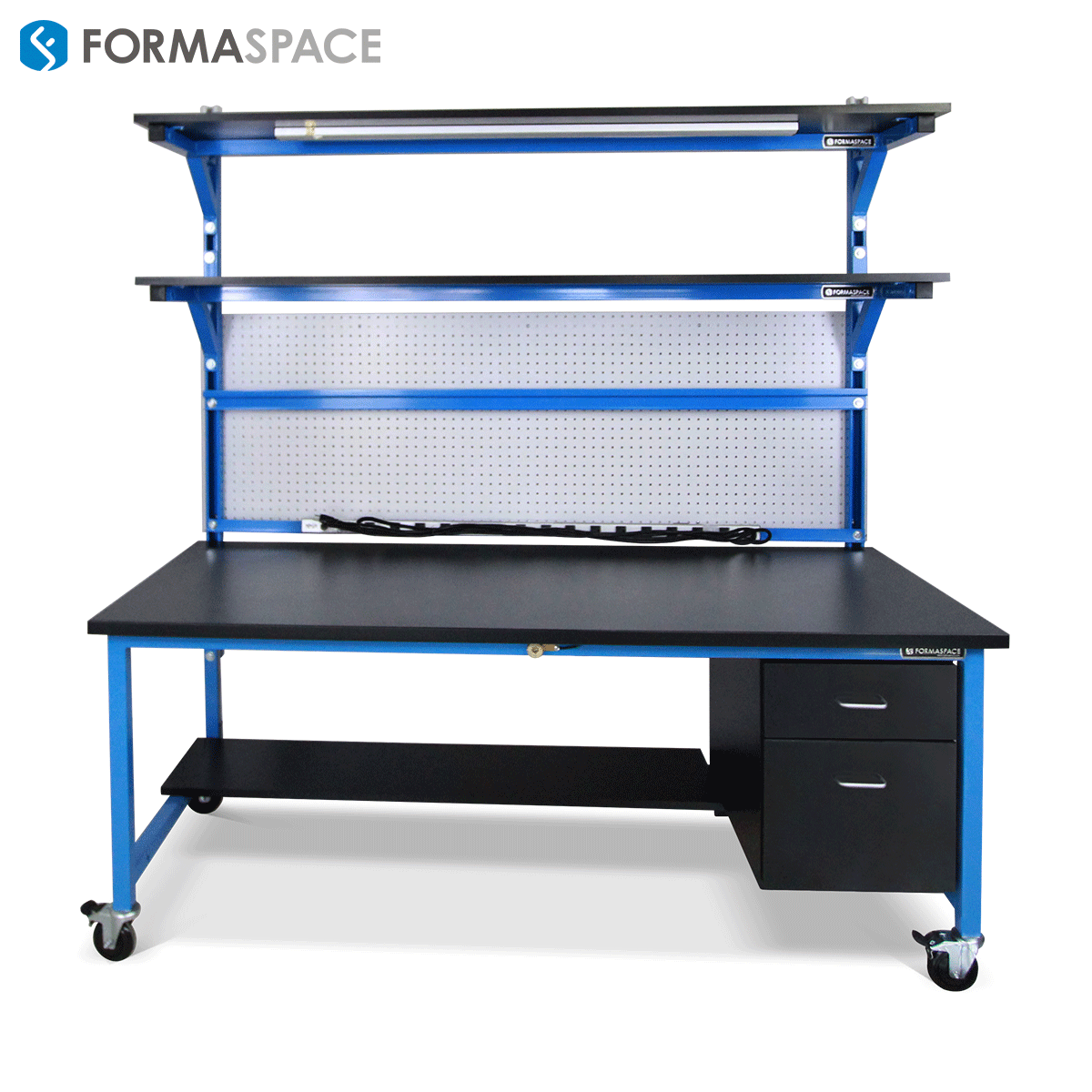 industrial workbench blue frame