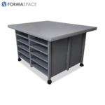 Large Mobile Island with Lower Shelves