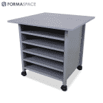 Gray Mobile Shelving Unit