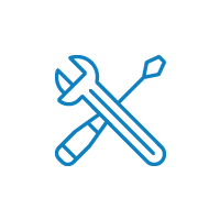 tech lab blue computer workstation icon