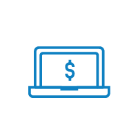 tech lab blue computer workstation icon