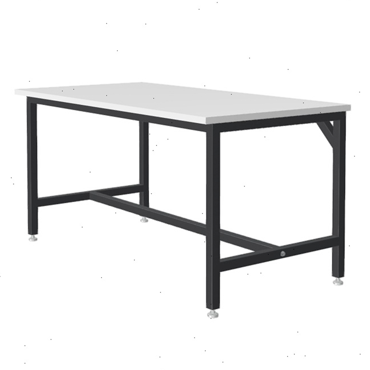 Formaspace Basix 60”x30”x30” Workstation in Steel Grey Pearlescent with Adjustable Leveling Feet and Gray laminate Top - Image 2