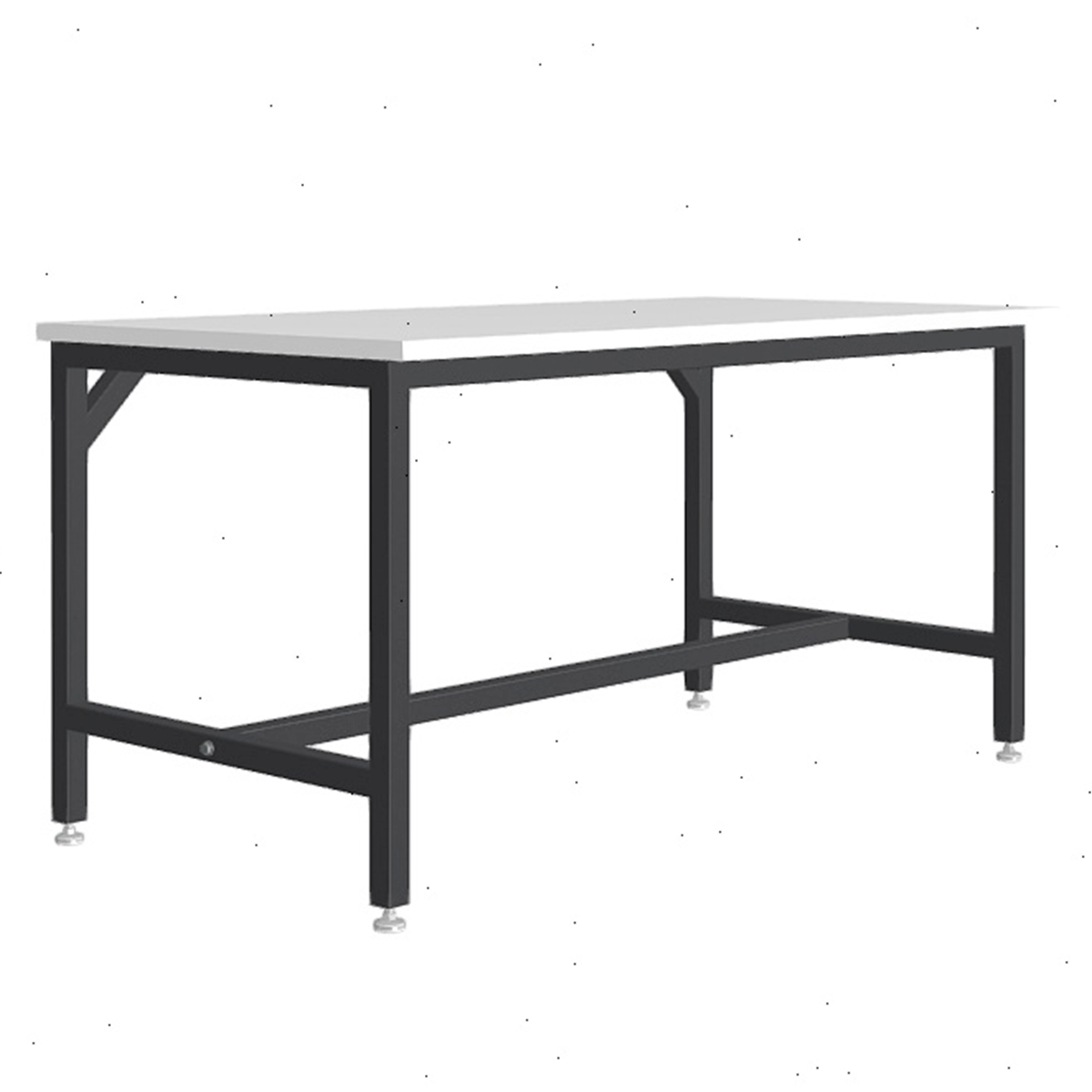 Formaspace Basix 60”x30”x30” Workstation in Steel Grey Pearlescent with Adjustable Leveling Feet and Gray laminate Top - Image 3