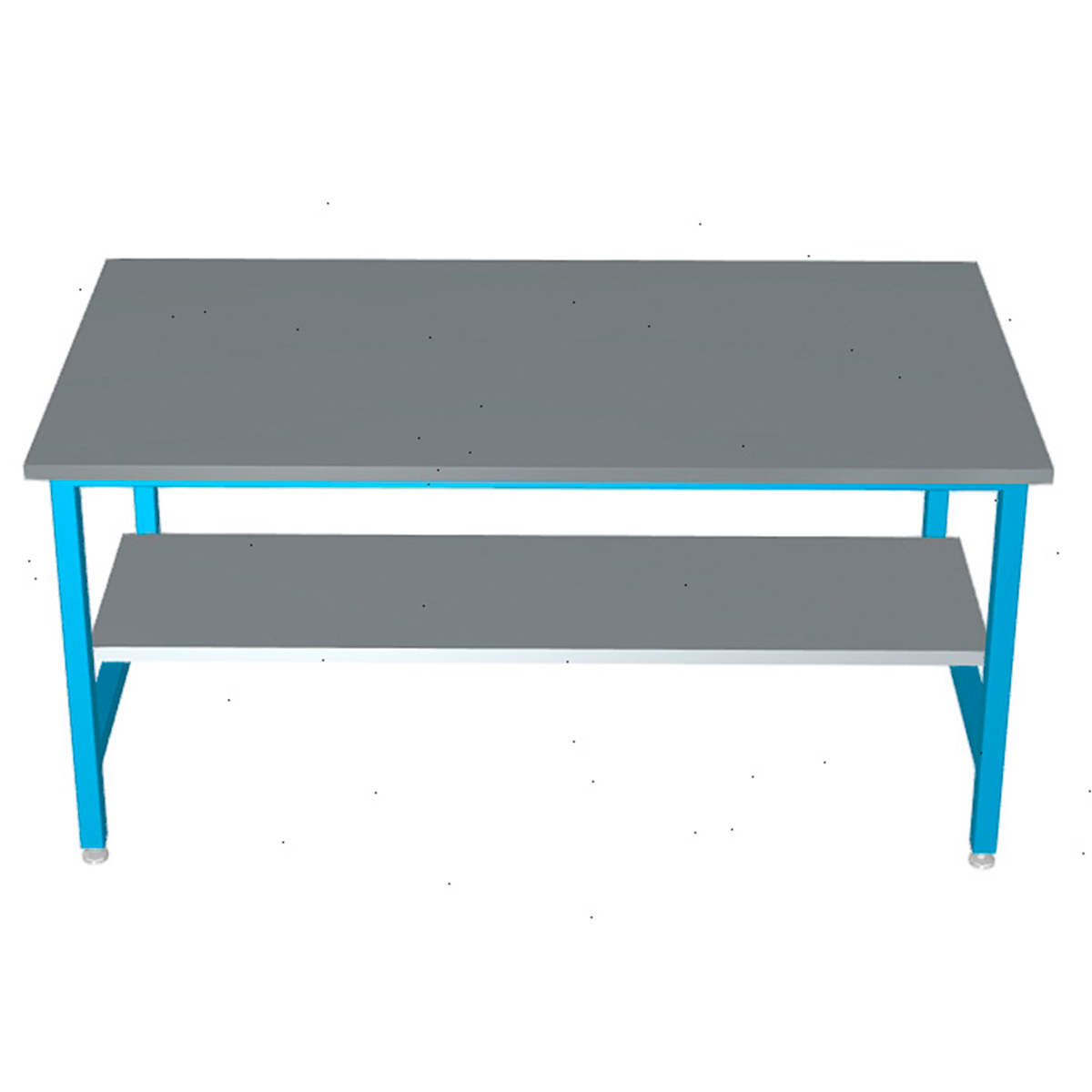 Formaspace Basix 54”x30”x30” Workstation in Blue Finish with 12 Integrated Outlets, Gray Laminate Top & Gray Laminate Lower Half Shelf - Image 5