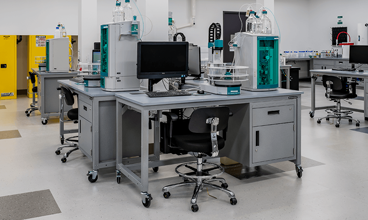 gray-workbenches-for-titration-lab-1 teachers desk