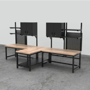 Electronics Assembly Workbenches with Pegboard & Upper Storage Electronics Assembly Workbenches with Pegboard & Upper Storage