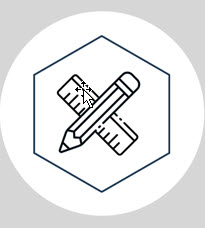 Design icon: pencil and ruler