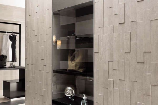 The new 'Mark' line of tile from Atlas Concorde creates a subtle three dimensional effect of light and shadow. The new 'Mark' line of tile from Atlas Concorde creates a subtle three dimensional effect of light and shadow.